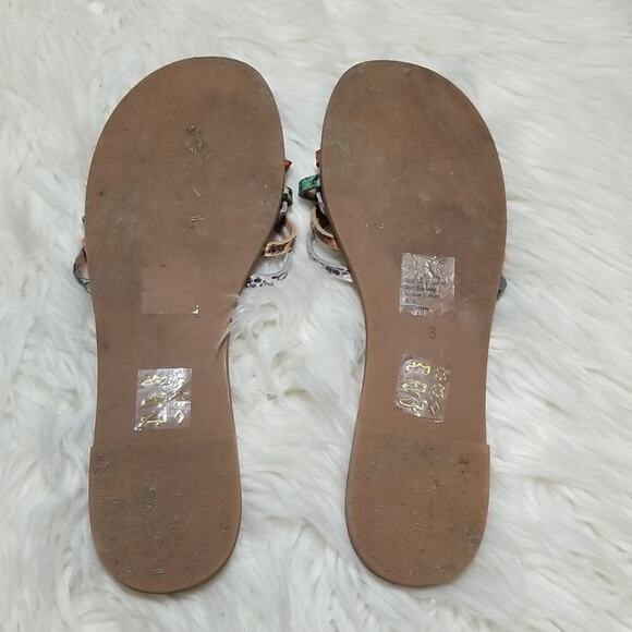 Madewell Tracie Crisscross Snakeskin Print Leather Slide Sandals - Picture 6 of 7